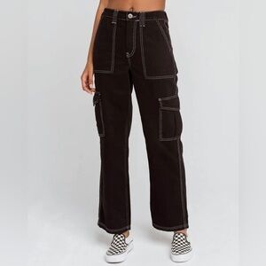 BDG Urban Outfitter black skater utility pocket jeans 25” contrast stitching